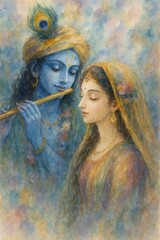 Divine love in watercolor illustration.