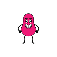 monster jellybean with arms and fangs  clean vector