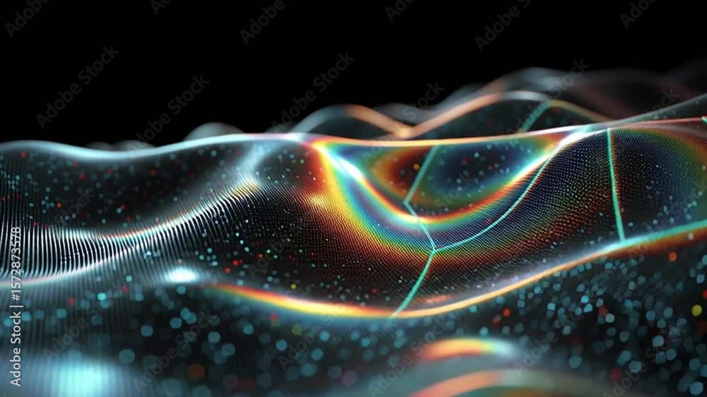 Poster colorful waves of light and texture create a mesmerizing display generative ai