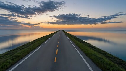 Fototapeta premium sunset on the road