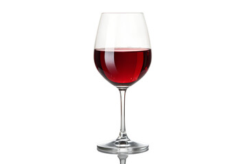 Elegant glass of red wine isolated on a white background.