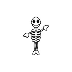 skeleton fish bones in funny pose  clean vector