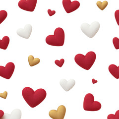 Colorful Hearts Pattern on Black Background for Romantic Design and Decoration