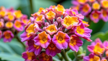 Obraz premium Vibrant Macro Shot of Colorful Flowers in Blooming Garden