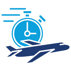 Flight Time Flat Blue Icon