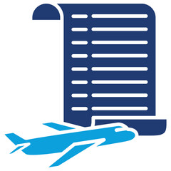 Fototapeta premium Passenger Manifest Flat Blue Icon