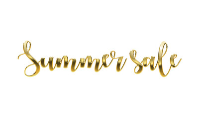 Golden Summer sale text cutout 