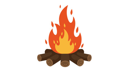 bon fire in the fire vector illustration