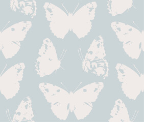 Hand drawn butterflies shapes seamless vector pattern