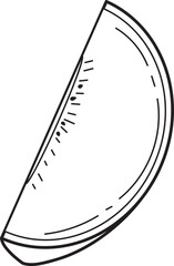 Hand-Drawn Line Art Sliced kiwi 