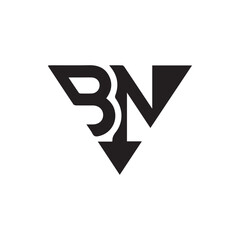 Minimalist Letter BN Logo Design &ndash; Modern Geometric Monogram