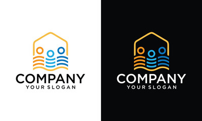 house home people human team work family logo vector icon illustration