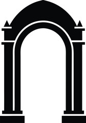 archway icon vector silhouette on transparent background