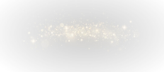 Fototapeta premium Golden flash with bokeh and sparkles, sparkling explosion of light PNG