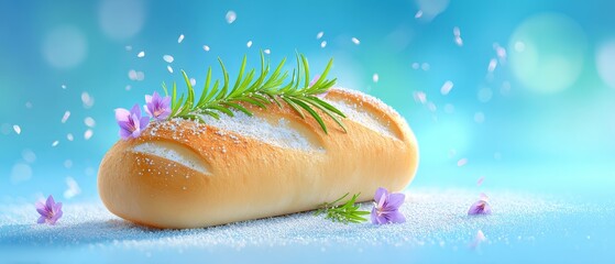 Aesthetic food styling of dusted loaf with paprika culinary studio food photography vibrant background close-up visual art