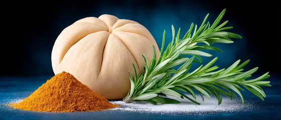 Artisan-inspired still life of paprika and rosemary culinary art studio setting close-up flavorful ingredients