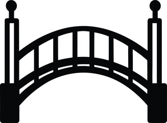 bridge icon vector silhouette on transparent background