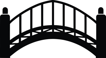 bridge icon vector silhouette on transparent background