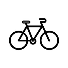 Minimalist line drawing of a bicycle in black and white  