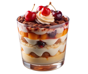 Layered Peach and Cherry Dessert Parfait: Creamy, Delicious, and Visually Appealing