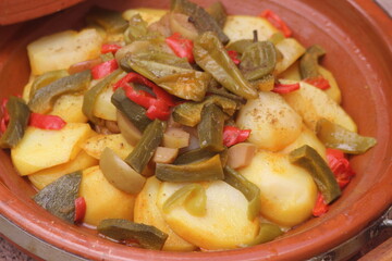 A close-up shot of a fresh moroccan tajine