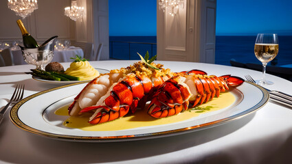 cooked lobster on a plate 5