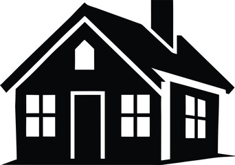 house icon vector silhouette on transparent background