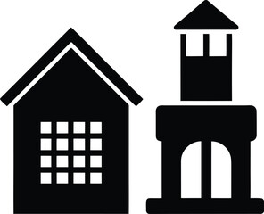 jail icon vector silhouette on transparent background