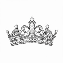 Golden king crown jewelry png with precious stones, high detail, isolated on transparent white background