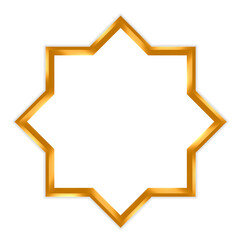 Islamic star frame with metallic shine