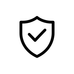 Shield icon with check mark symbolizing security and protection  