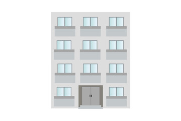 白いマンション　グラフィック素材