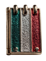 Detailed macro shot of a textured italian flag lapel pin