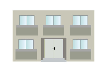 茶色のアパート　グラフィック素材