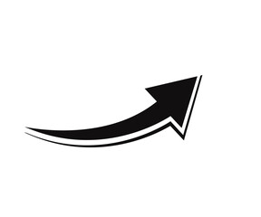 black arrow flat style icon on transparent background