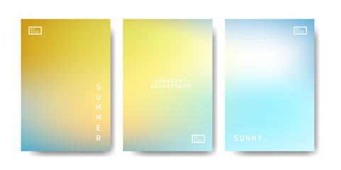 Abstract gradient soft pastel summer poster background. blue white orange gradient background. summer sunny weather. Vector design