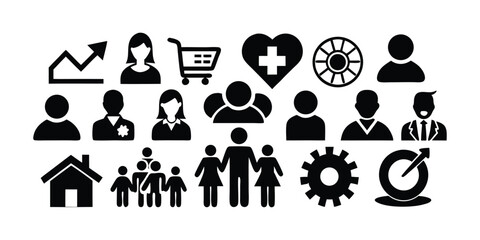 Fototapeta premium family icon set vector