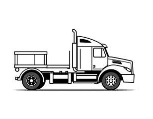 Isolated vector illustration of a semi truck flatbed for logistics and transportation needs