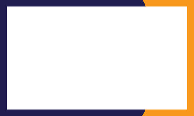 Clean rectangular frame with a dark blue and orange edge design. Perfect for business presentations, templates, or banners that require a bold and professional modern layout.