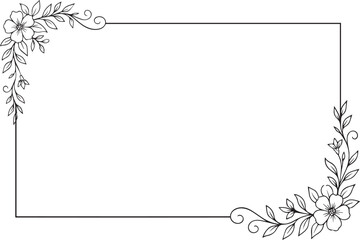 Obraz premium Elegant floral frame and page decoration with intricate botanical elements