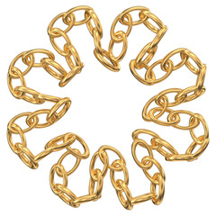 Gold Chain Flower Design: Elegant Circular Pattern