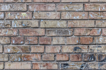 Dirty cracked grunge brick wall texture grey
