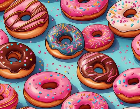 seamless pattern with doughnut generative ai