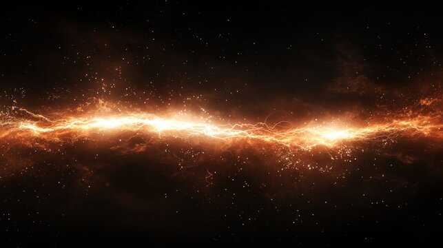 Fiery Cosmic Rift: A Glowing Energy Stream Across the Dark Universe