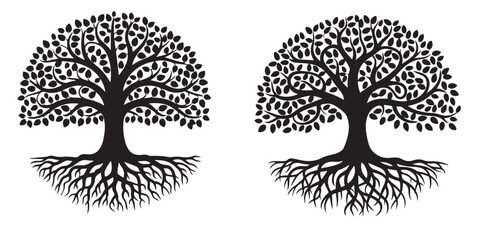  black vector family tree silhouette 