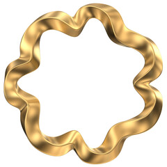 Golden Abstract Floral Frame: Elegant Design Element