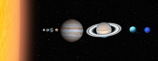 Solar system planet, comet, sun and star.Sun, mercury, Venus, planet earth, Mars, Jupiter, Saturn, Uranus, Neptune. Science and education background "Elements of this image furnished by NASA"