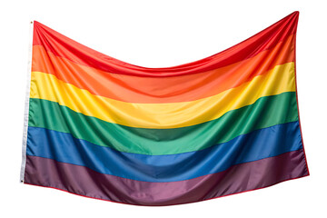 Rainbow pride flag symbol of lgbtq+ community on transparent background