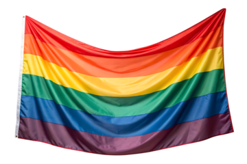 Rainbow pride flag symbol of lgbtq+ community on transparent background
