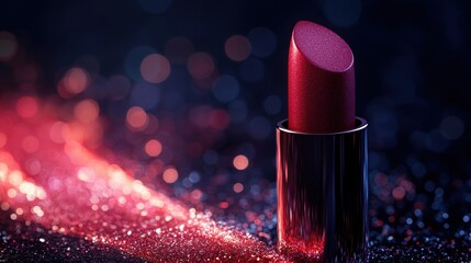 lipstick on a red background